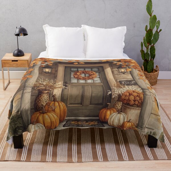 Item preview, Autumn Porch – Cottagecore Pumpkin Haven designed and sold by Deezyned.
