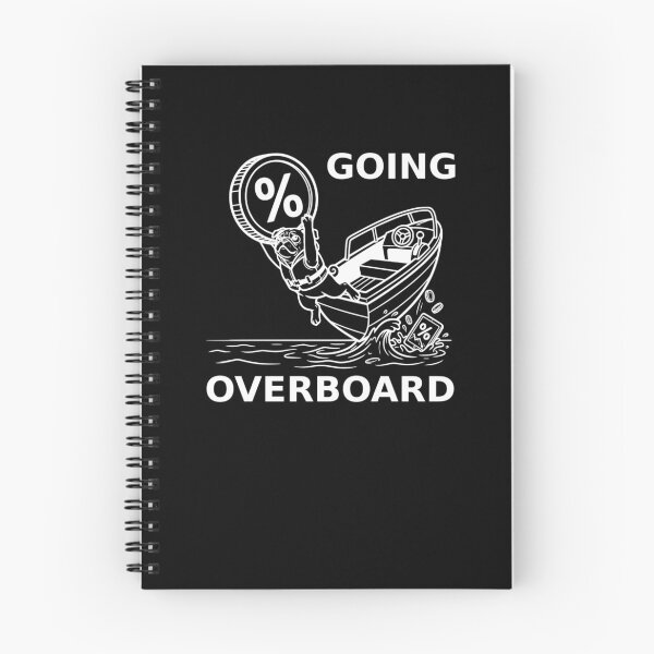 Item preview, Going Overboard Crypto Dip Pug White Outline Stock Market Meme designed and sold by The Bold Line Studio.