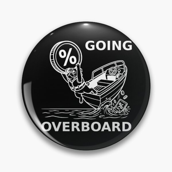 Item preview, Going Overboard Crypto Dip Pug White Outline Stock Market Meme designed and sold by The Bold Line Studio.