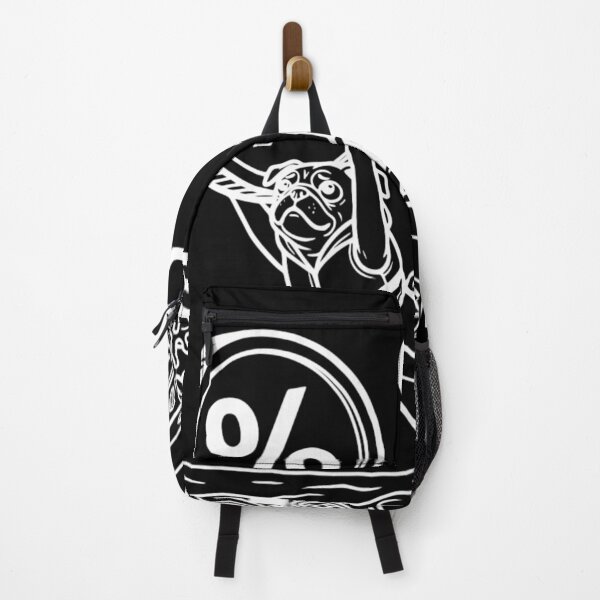 Item preview, Going Overboard Crypto Dip Pug White Outline Stock Market Meme designed and sold by The Bold Line Studio.