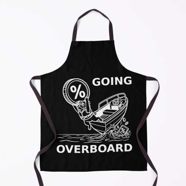Item preview, Going Overboard Crypto Dip Pug White Outline Stock Market Meme designed and sold by The Bold Line Studio.