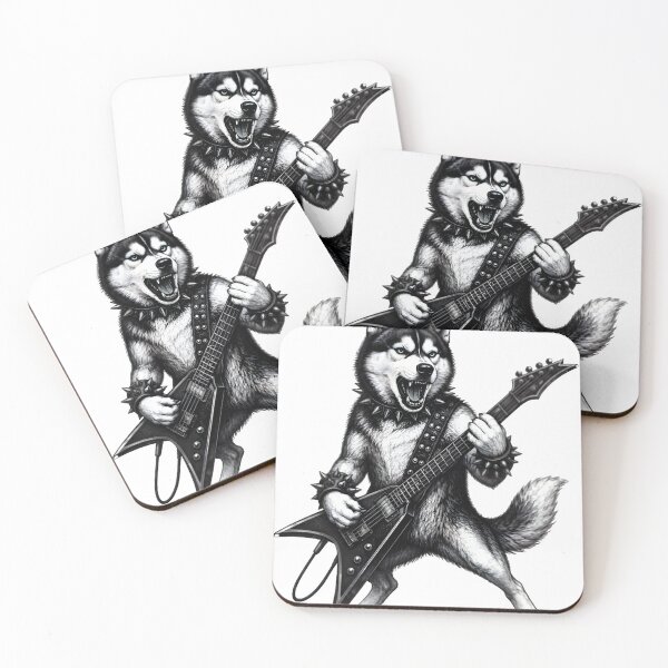 Item preview, Rock Husky Guitarist — Fierce Metal Dog on Drums Graphic designed and sold by EnigmaVista.