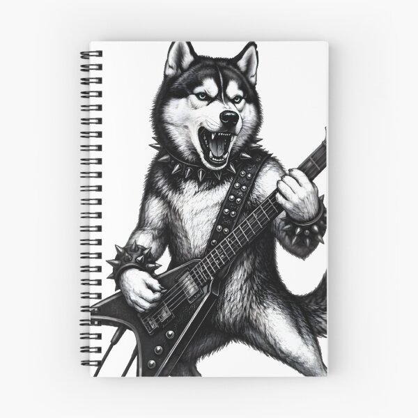 Item preview, Rock Husky Guitarist — Fierce Metal Dog on Drums Graphic designed and sold by EnigmaVista.
