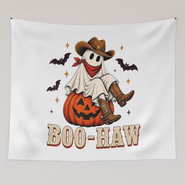 Item preview, Boo Haw Cowboy Ghost Pumpkin Western Halloween designed and sold by VioletNance.
