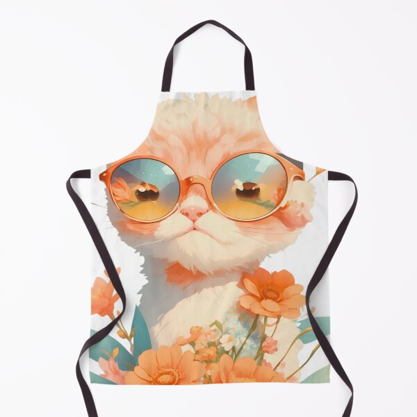 Item preview, Cute Orange Floral Cat with Sunglasses designed and sold by L&L.