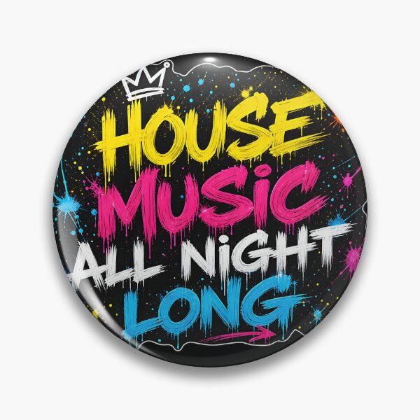 Item preview, House Music All Night Long – Neon Graffiti Dance Music Design designed and sold by RH Design Lab.