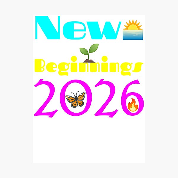 Item preview, Happy New Year 2026 New Beginnings Butterfly Transformation Motivational Design 277 designed and sold by ForestHomeDe.