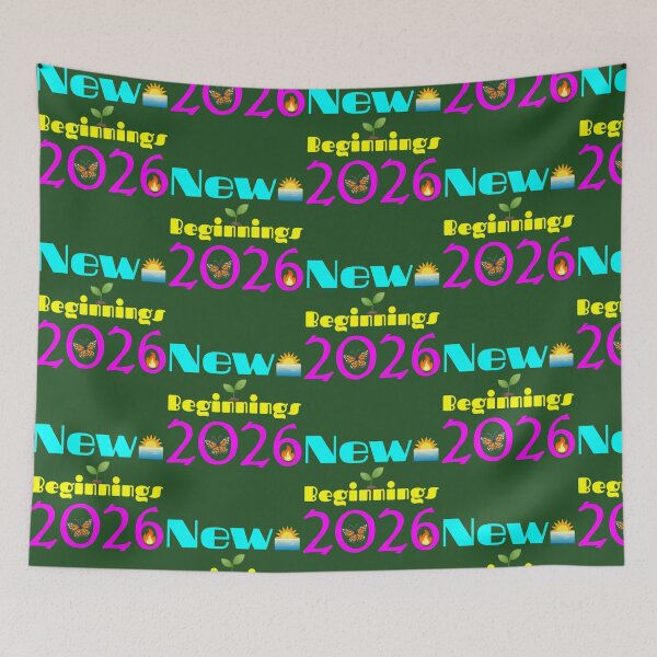 Item preview, Happy New Year 2026 New Beginnings Butterfly Transformation Motivational Design 277 designed and sold by ForestHomeDe.