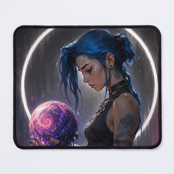 Item preview, Cyberpunk Blue Haired Cosmic Woman designed and sold by NordenPosters.