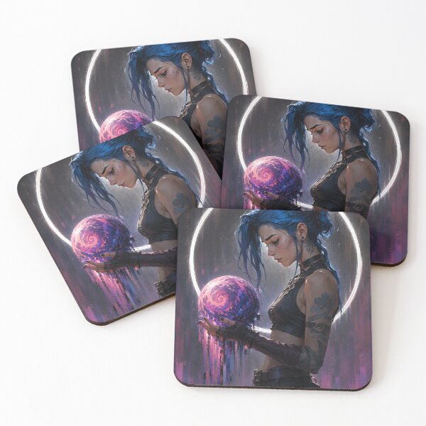 Item preview, Cyberpunk Blue Haired Cosmic Woman designed and sold by NordenPosters.