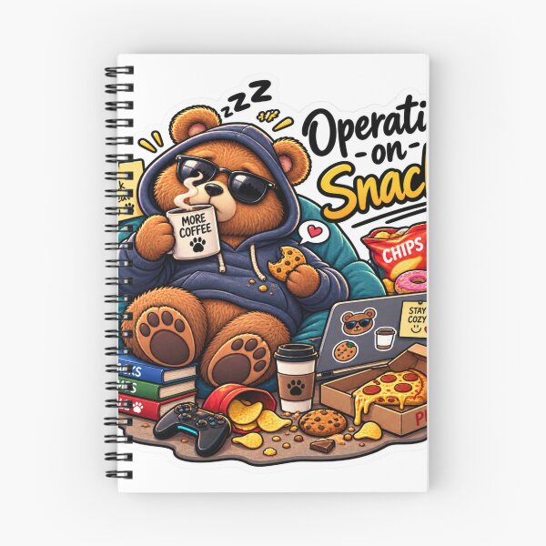 Item preview, Operating on Snacks – Funny Cozy Bear Sticker designed and sold by Genzfirevibes.