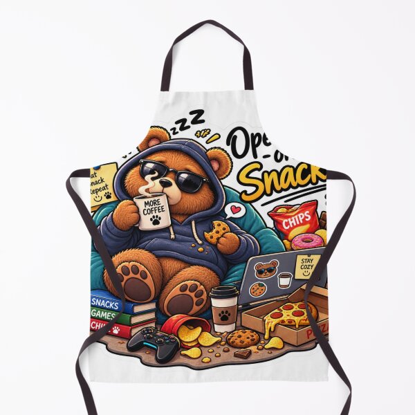 Item preview, Operating on Snacks – Funny Cozy Bear Sticker designed and sold by Genzfirevibes.