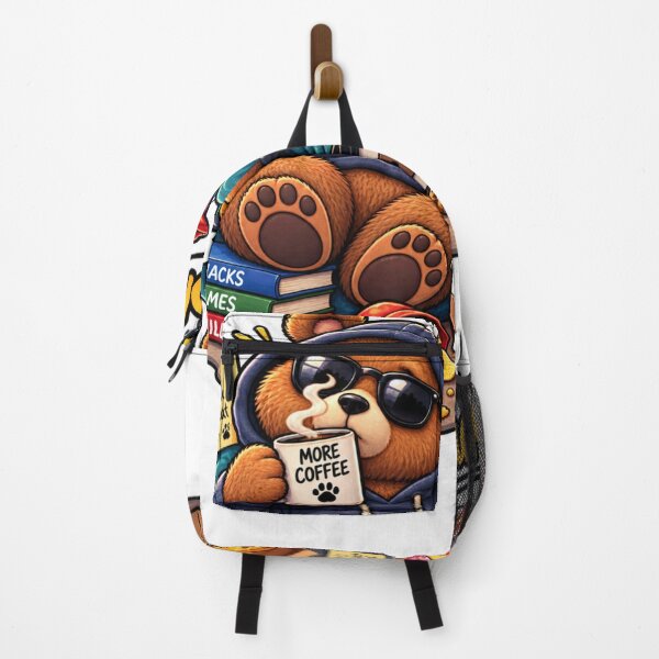 Item preview, Operating on Snacks – Funny Cozy Bear Sticker designed and sold by Genzfirevibes.