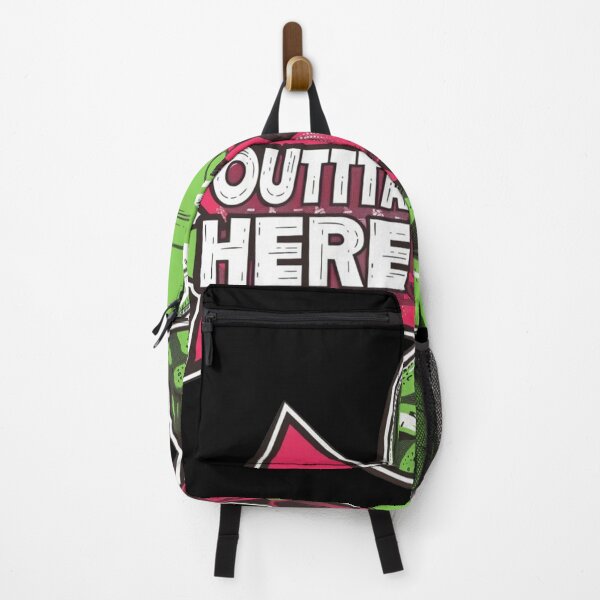 Item preview, Outta Here Alien Sticker With Sunglasses And Pink Bubble Pop Art Retro Comic Graphic designed and sold by KanDa-Shop.