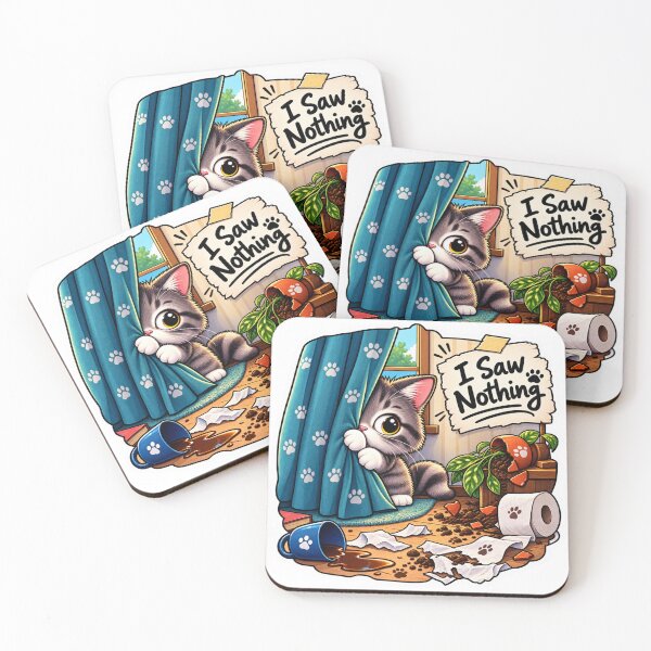 Item preview, I Saw Nothing – Funny Sneaky Cat Sticker designed and sold by Genzfirevibes.