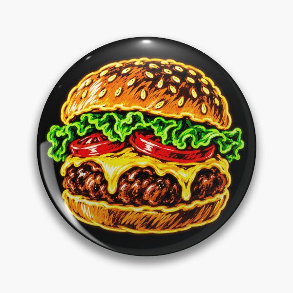 Item preview, Neon Cheeseburger Pop Art - Retro Diner Fast Food Graphic designed and sold by Holzon.