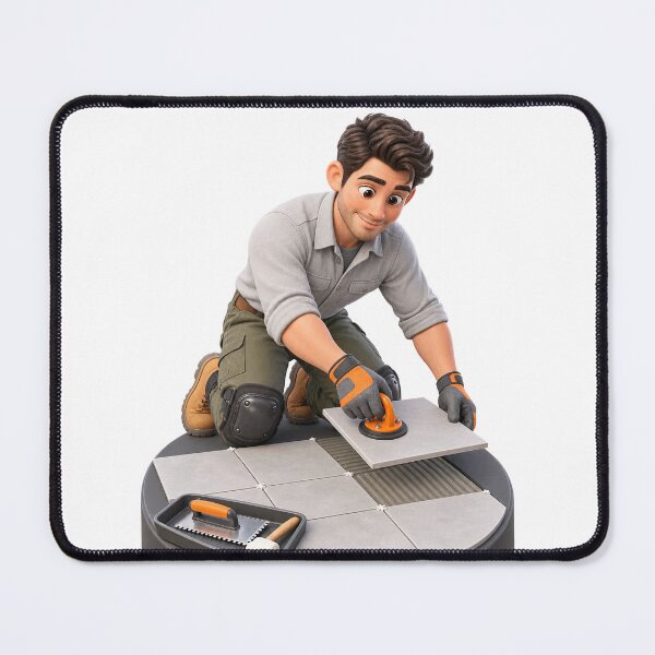 Item preview, Tile Installer 3D Cartoon Character – Skilled Trades Worker designed and sold by libanmax.
