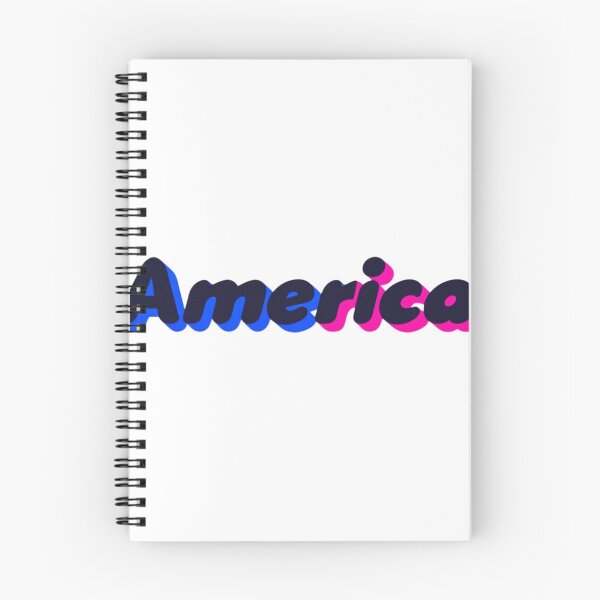 Item preview, Retro 3D America Typography With Neon Blue and Pink Gradient Text on Black Background designed and sold by KanDa-Shop.