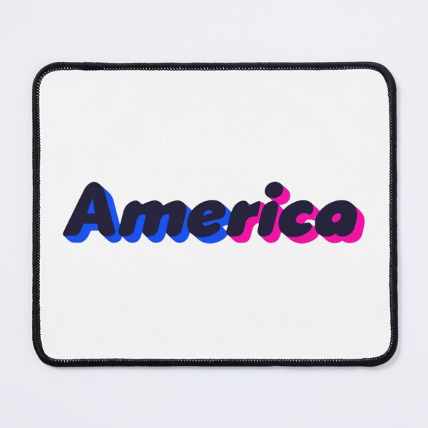 Item preview, Retro 3D America Typography With Neon Blue and Pink Gradient Text on Black Background designed and sold by KanDa-Shop.