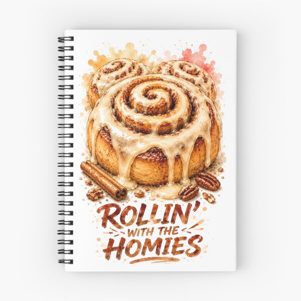Item preview, Rollin With The Homies - Funny Cinnamon Roll Illustration designed and sold by Shadow Sprite Art.