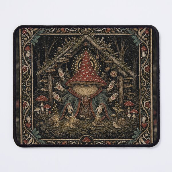 Item preview, The Mushroom Wizard: Forest Deity Engraving designed and sold by Odinsshop.