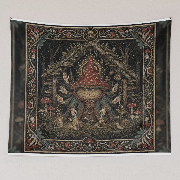 Item preview, The Mushroom Wizard: Forest Deity Engraving designed and sold by Odinsshop.