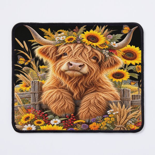 Item preview, Sunflower Highland Cow Autumn Harvest designed and sold by ASWIN STUDIO.