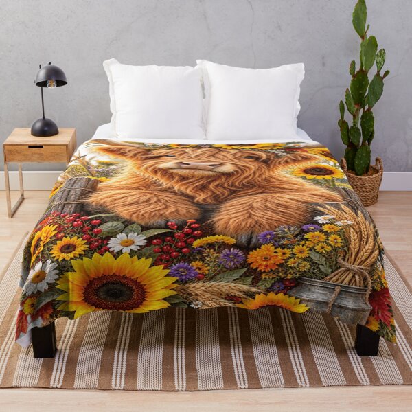Item preview, Sunflower Highland Cow Autumn Harvest designed and sold by ASWIN STUDIO.
