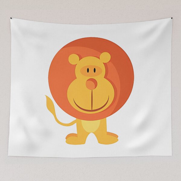 Item preview, Cartoon Lion Illustration with Large Orange Mane designed and sold by cantypalikanja.