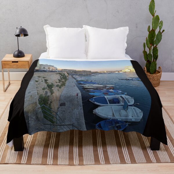 Item preview, Traditional Blue Fishing Boats in Gallipoli Old Town Port designed and sold by EpicVistas.
