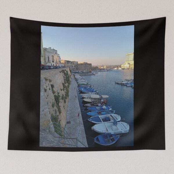 Item preview, Traditional Blue Fishing Boats in Gallipoli Old Town Port designed and sold by EpicVistas.