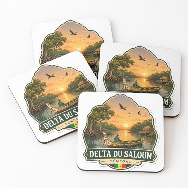 Item preview, Saloum Delta Senegal – Mangroves, Pirogue & Sunset Travel Art designed and sold by ChicClicker.