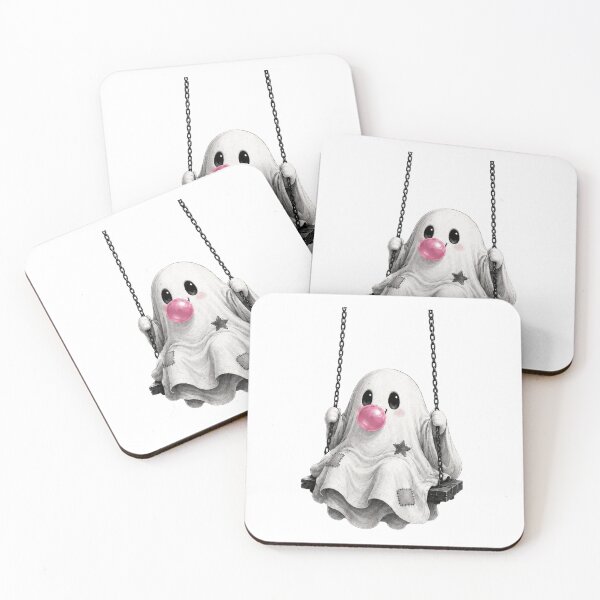 Item preview, Cute Ghost Blowing Bubblegum Sitting On A Swing Halloween designed and sold by DYALEEZ-XCR.