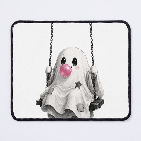 Item preview, Cute Ghost Blowing Bubblegum Sitting On A Swing Halloween designed and sold by DYALEEZ-XCR.