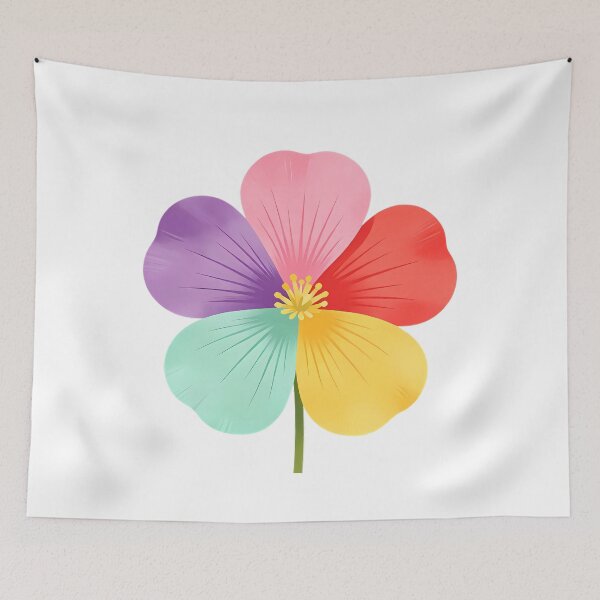 Item preview, Rainbow 5-Petal Flower — Colorful Floral Art designed and sold by Bondingbonding.