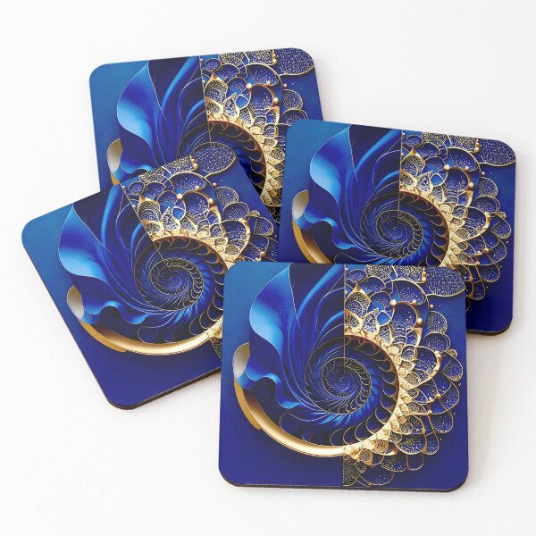 Item preview, Intricate Duality of Royal Navy Velvet and Gold Filigree designed and sold by Vicky Brago-Mitchell®.