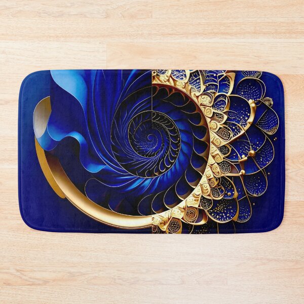Item preview, Intricate Duality of Royal Navy Velvet and Gold Filigree designed and sold by Vicky Brago-Mitchell®.