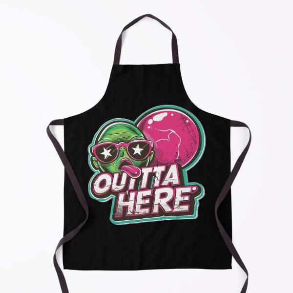 Item preview, Outta Here Alien Sticker With Sunglasses Popping Bubble Gum — Retro Neon Pop Art Design designed and sold by KanDa-Shop.