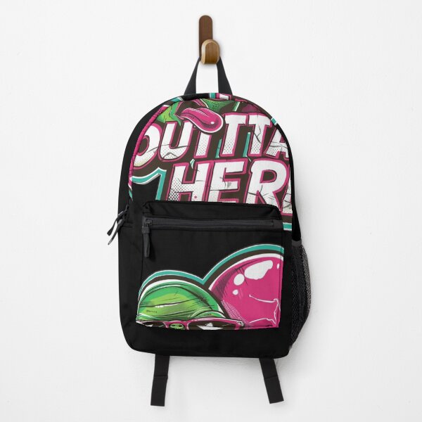 Item preview, Outta Here Alien Sticker With Sunglasses Popping Bubble Gum — Retro Neon Pop Art Design designed and sold by KanDa-Shop.