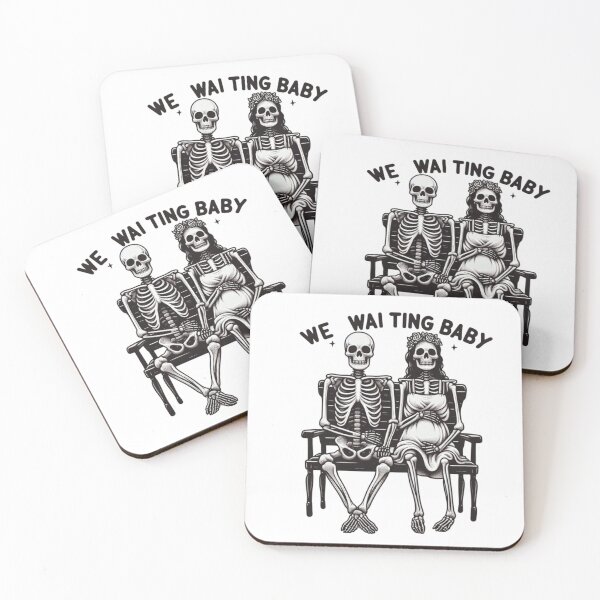 Item preview, We Waiting Baby Skeleton Couple – Funny Gothic Pregnancy Love Design designed and sold by Comiccraze Tees.
