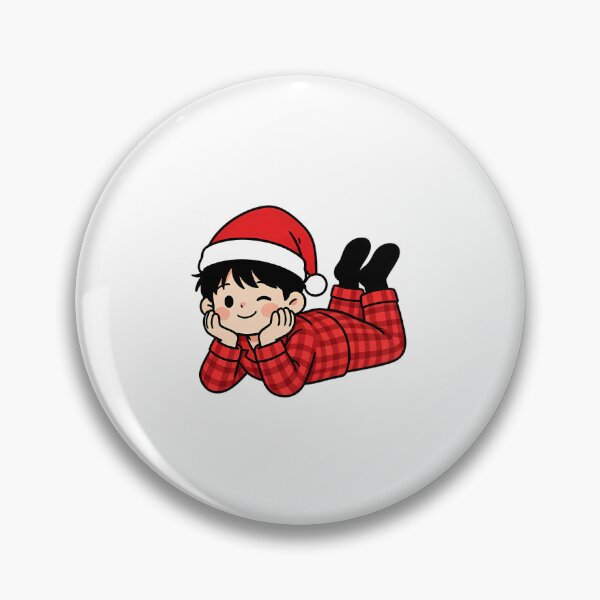 Artikelvorschau, Niedlicher Chibi-Junge im Weihnachtskostüm mit rot-kariertem Pyjama und Weihnachtsmannmütze entworfen und verkauft von Bondingbonding.
