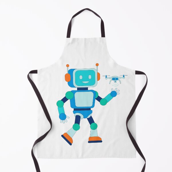Item preview, Cute Friendly Robot with Flying Drone Nursery Vector Sticker designed and sold by ElenMart.