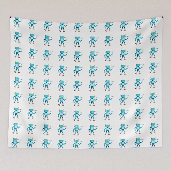 Item preview, Cute Friendly Robot with Flying Drone Nursery Vector Sticker designed and sold by ElenMart.