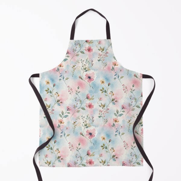 Item preview, Pastel Blue Pink Watercolor Floral Pattern designed and sold by ZanyPaintbrush.
