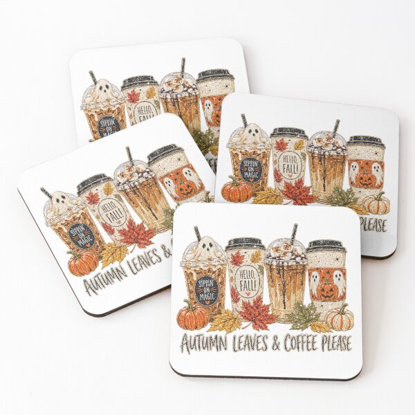 Item preview, Autumn Leaves & Coffee Please Spooky Ghost Pumpkin Spice Graphic designed and sold by DYALEEZ-XCR.