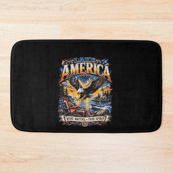 Item preview, Lake America USA Vintage Patriotic Design designed and sold by ChaosColorCo.