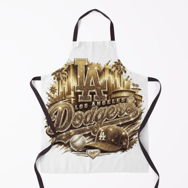 Item preview, Los Angeles Dodgers Gold Glitter City Skyline Baseball Artwork designed and sold by BlasiseDS.