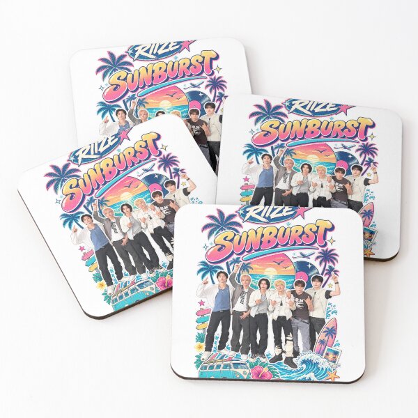Item preview, RIIZE Sunburst Sunset Palm Tree Group Comeback designed and sold by Valeree Store.