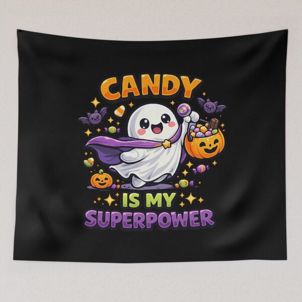 Item preview, Candy Is My Superpower Halloween Ghost designed and sold by Yomere.