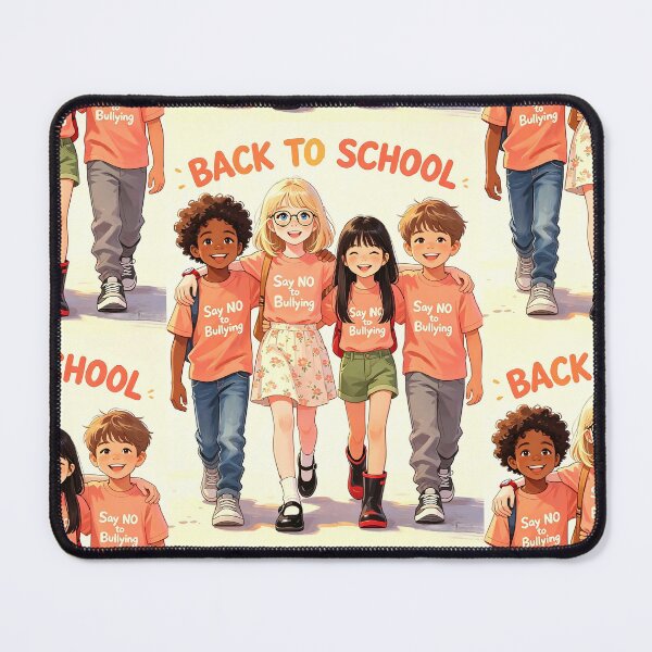 Item preview, Back to School — Say NO to Bullying — Four Diverse Friends Art designed and sold by Bondingbonding.